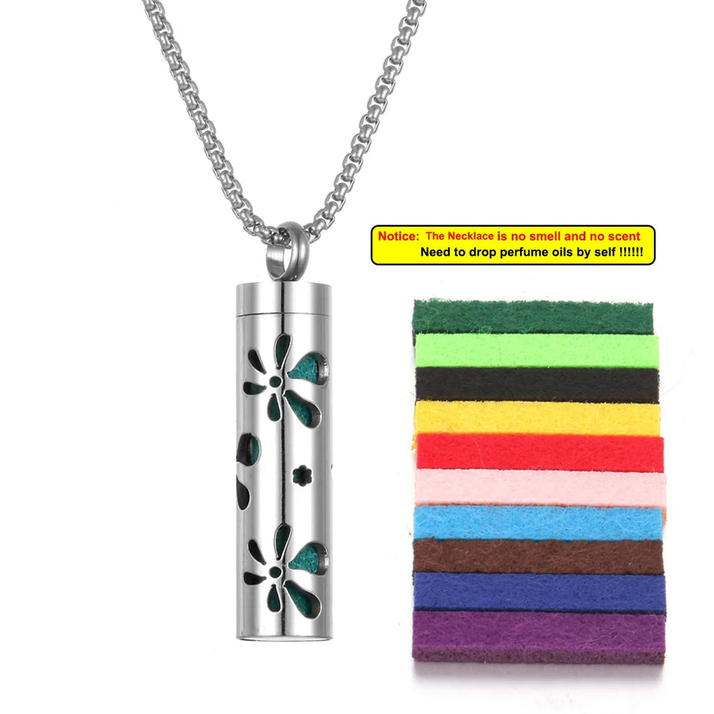 Stainless Steel Aromatherapy Necklace – Oil Diffuser Pendant
