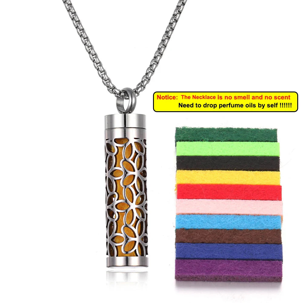 Stainless Steel Aromatherapy Necklace – Oil Diffuser Pendant