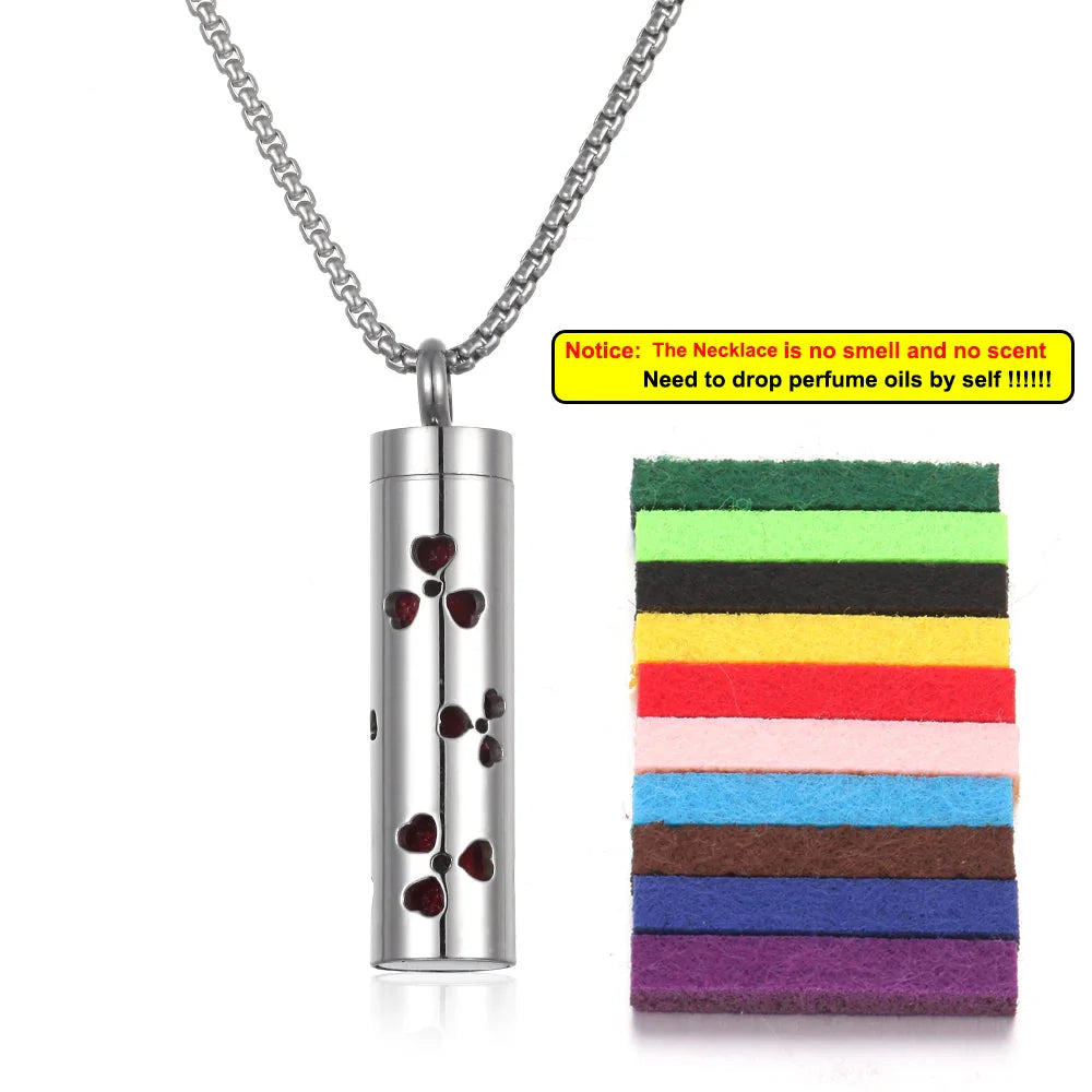 Stainless Steel Aromatherapy Necklace – Oil Diffuser Pendant