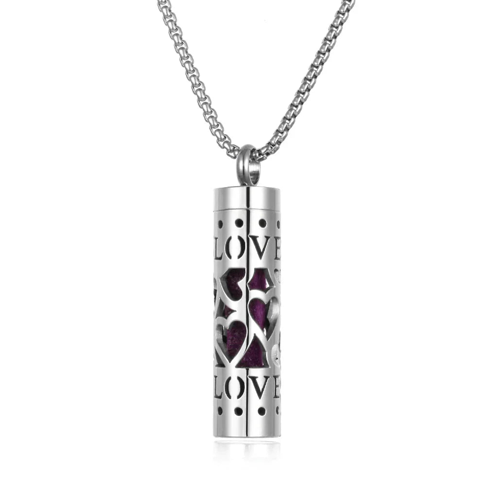 Stainless Steel Aromatherapy Necklace – Oil Diffuser Pendant