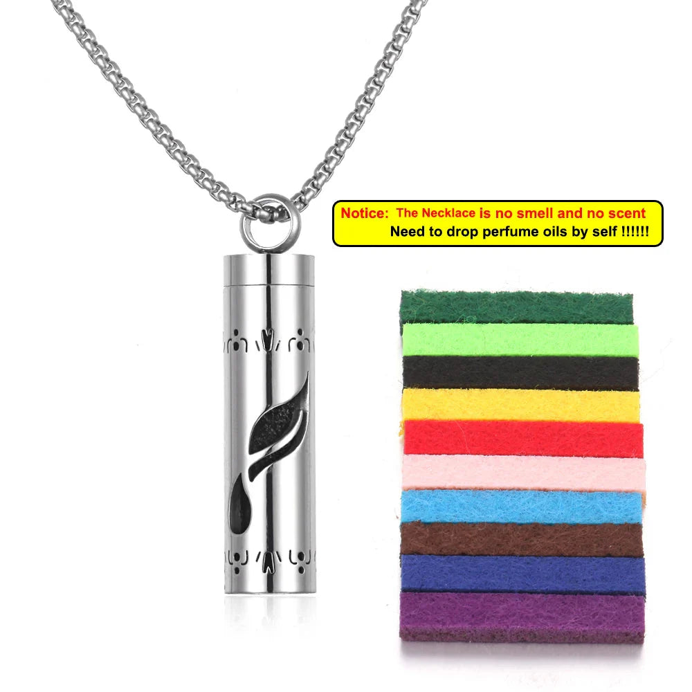 Stainless Steel Aromatherapy Necklace – Oil Diffuser Pendant