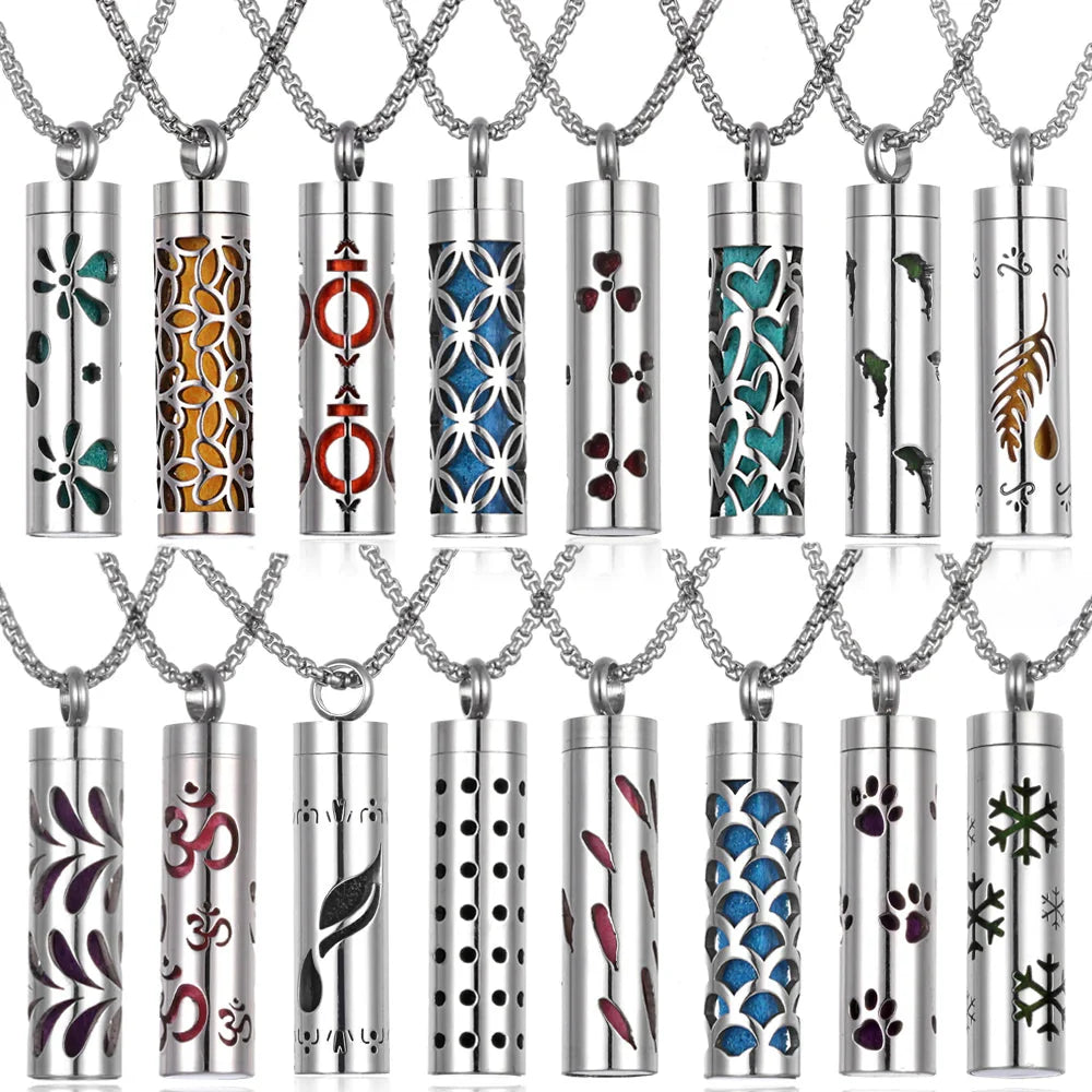 Stainless Steel Aromatherapy Necklace – Oil Diffuser Pendant