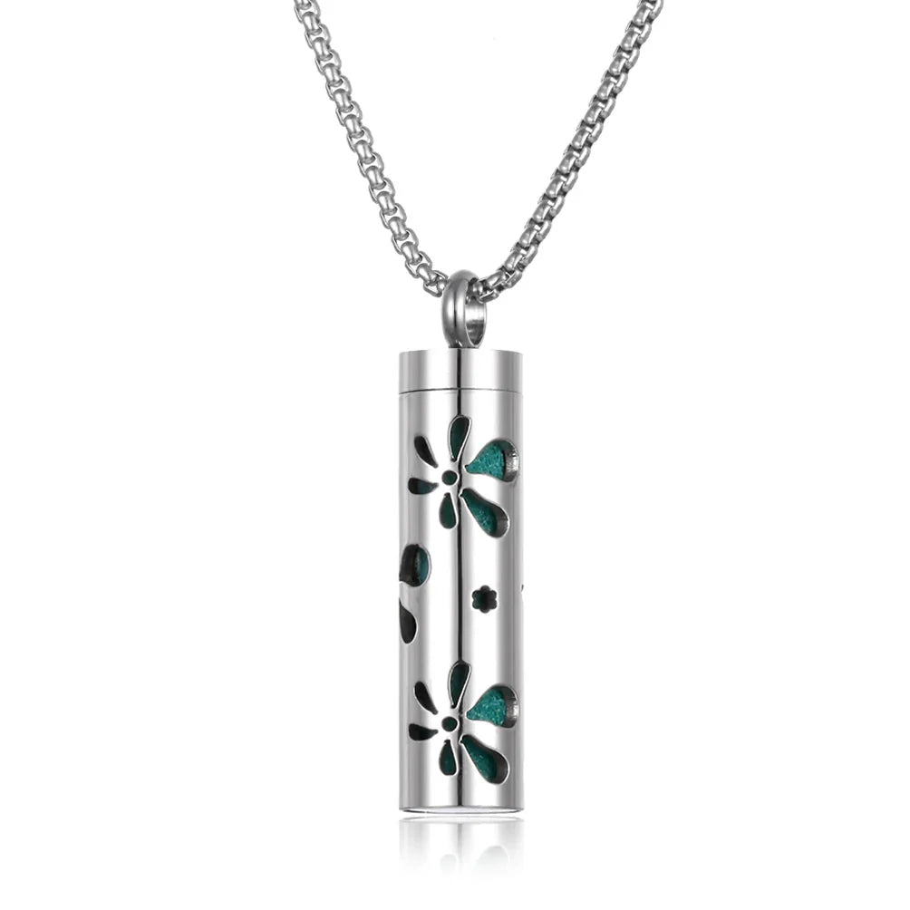 Stainless Steel Aromatherapy Necklace – Oil Diffuser Pendant