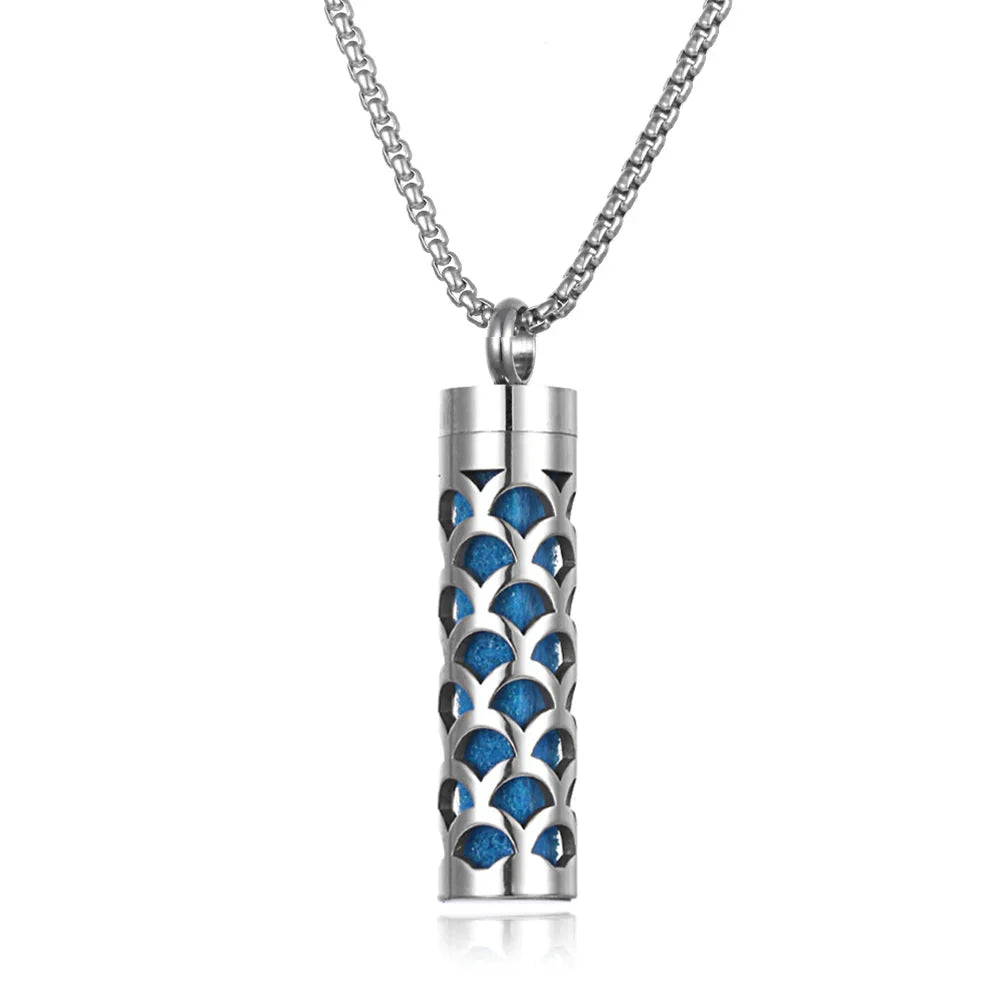 Stainless Steel Aromatherapy Necklace – Oil Diffuser Pendant