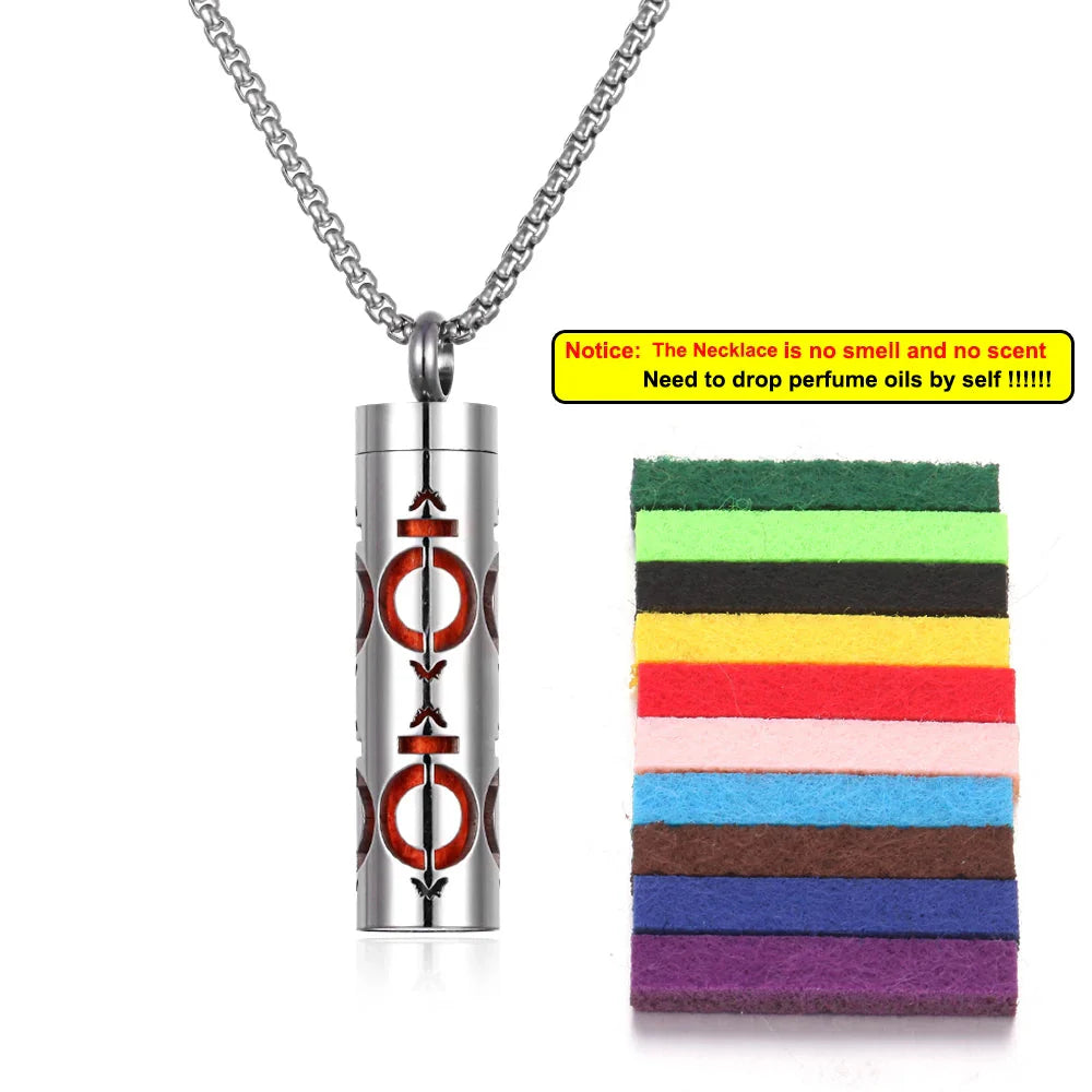 Stainless Steel Aromatherapy Necklace – Oil Diffuser Pendant