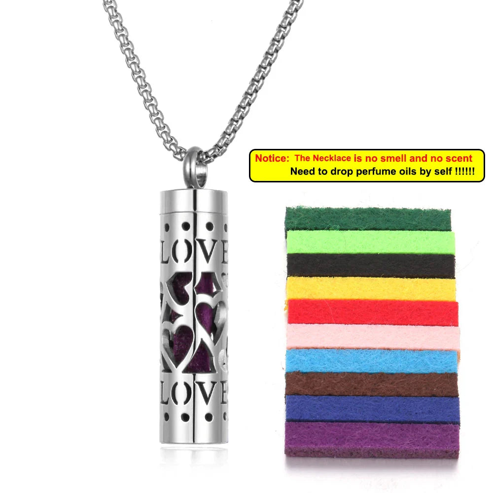 Stainless Steel Aromatherapy Necklace – Oil Diffuser Pendant