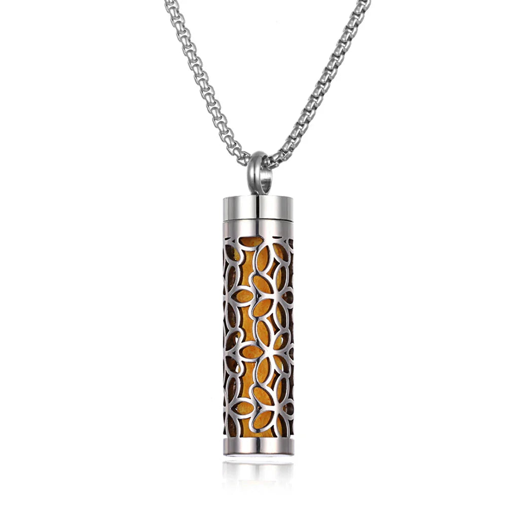 Stainless Steel Aromatherapy Necklace – Oil Diffuser Pendant