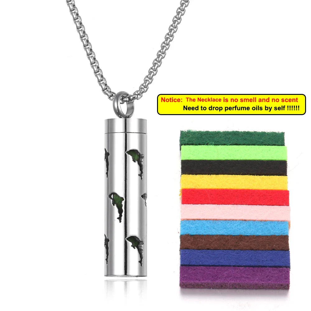Stainless Steel Aromatherapy Necklace – Oil Diffuser Pendant