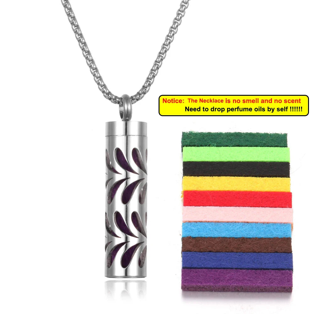 Stainless Steel Aromatherapy Necklace – Oil Diffuser Pendant
