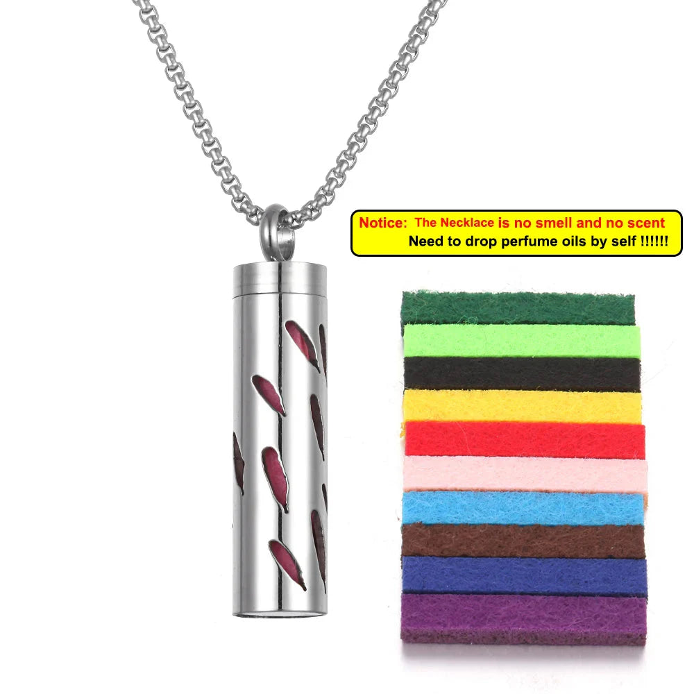Stainless Steel Aromatherapy Necklace – Oil Diffuser Pendant
