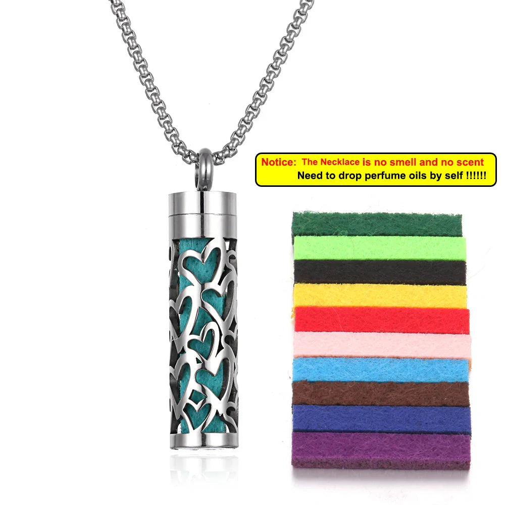Stainless Steel Aromatherapy Necklace – Oil Diffuser Pendant