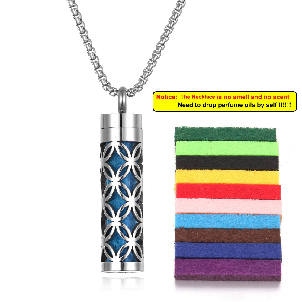 Stainless Steel Aromatherapy Necklace – Oil Diffuser Pendant
