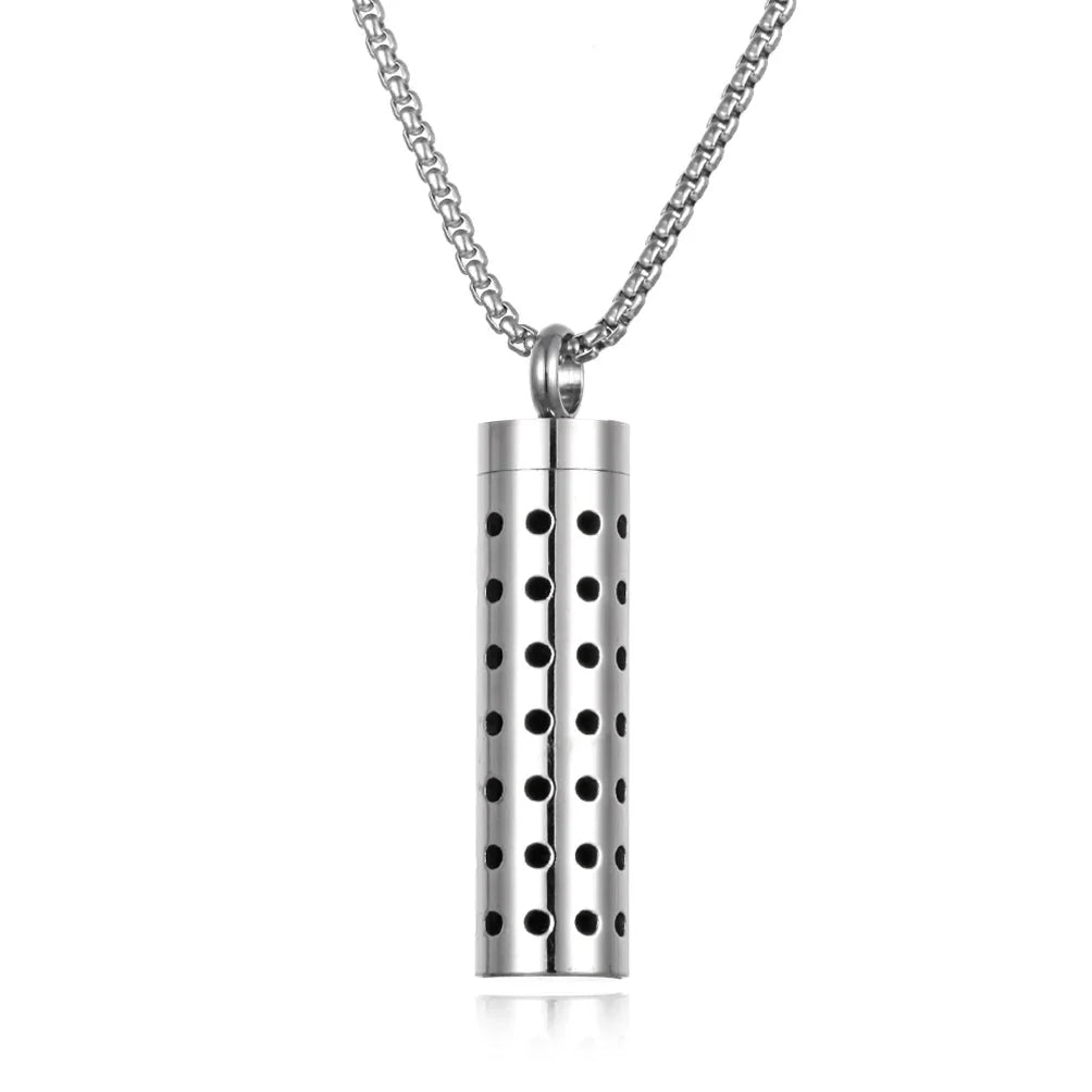 Stainless Steel Aromatherapy Necklace – Oil Diffuser Pendant