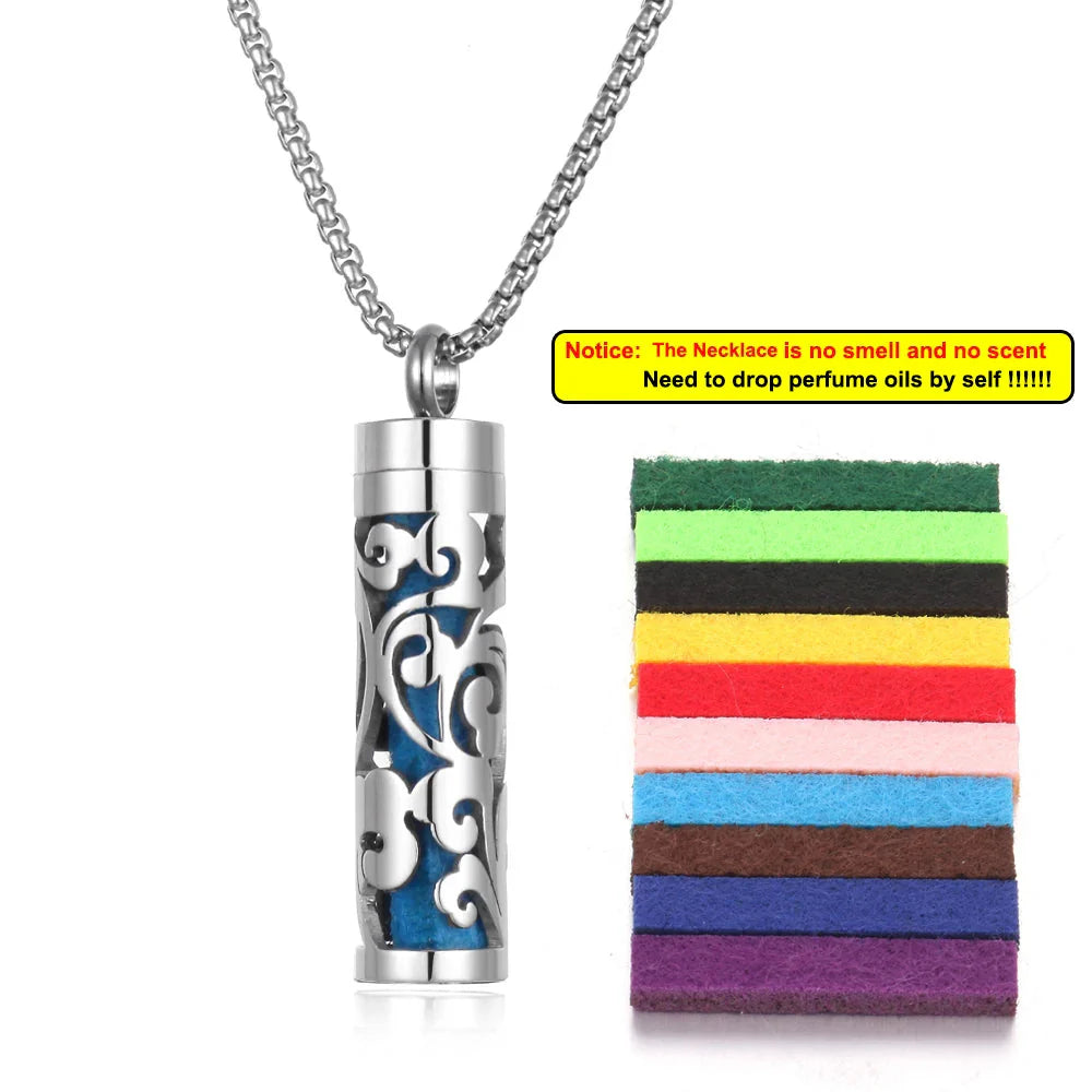 Stainless Steel Aromatherapy Necklace – Oil Diffuser Pendant