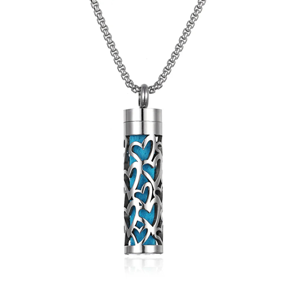 Stainless Steel Aromatherapy Necklace – Oil Diffuser Pendant